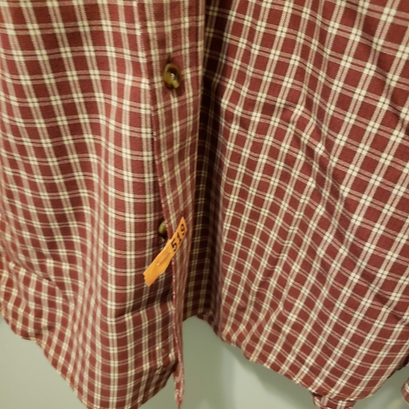 LL Bean Mens Button Down Red & White Plaid Men's XL Tall Heavy Fabric - Picture 5 of 9